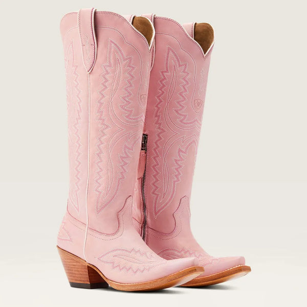 Cheyenne | Women's Tall Cowboy Boots, Embroidered Pointed Toe Leather Cuban Heel Booties