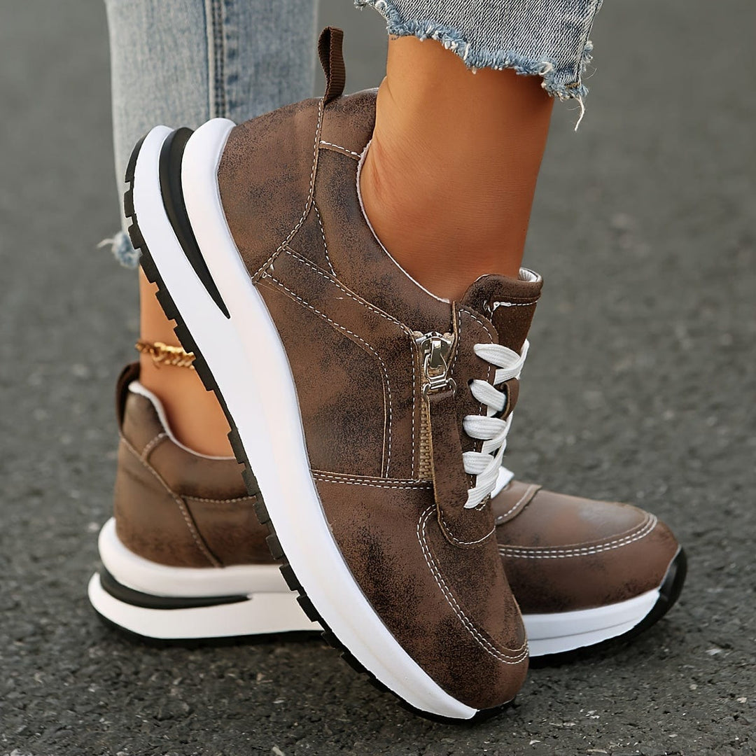 Nova | Cushioned Wedge Sole Lace Up Walking Comfortable Shoes