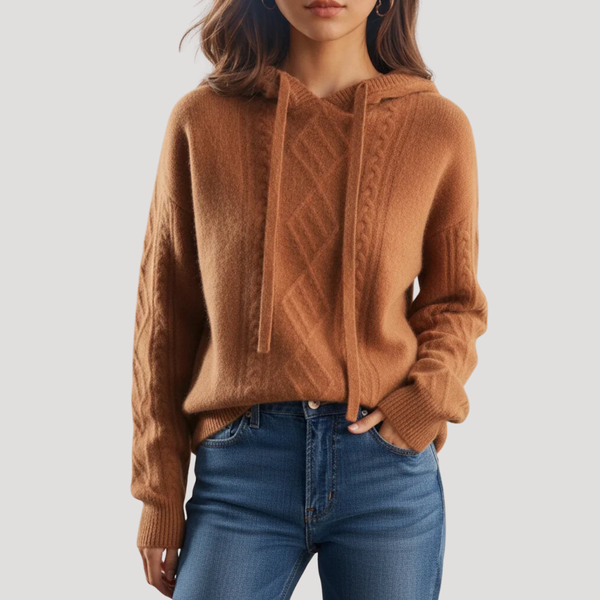 Uma | Women's Cable Knit Merino Hooded Sweater