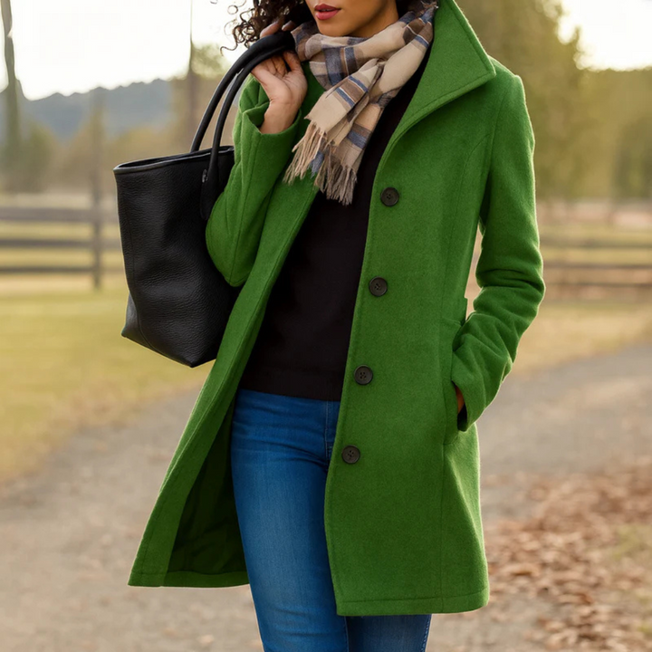 Heritage | Tailored Funnel Neck Single Breasted Walking Wool Coat