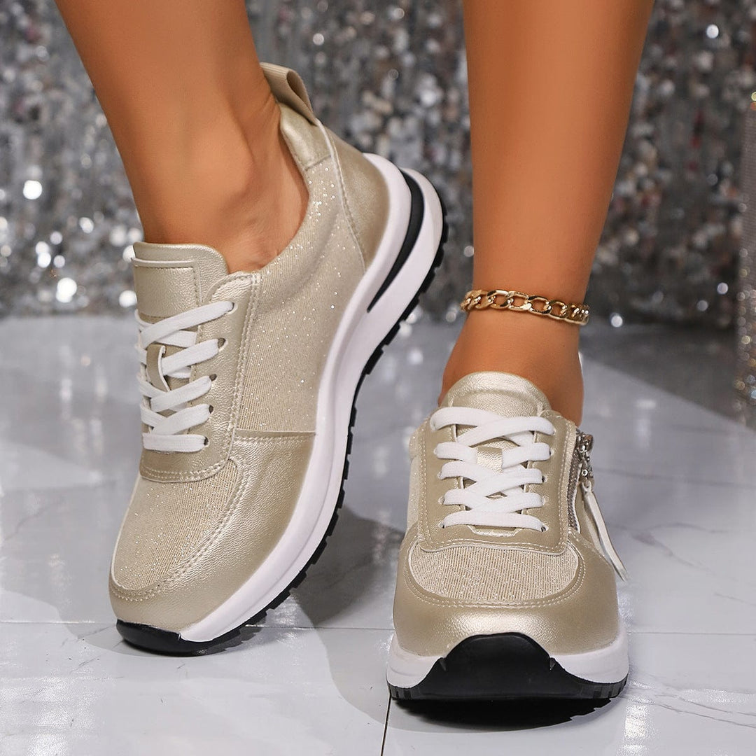 Nova | Cushioned Wedge Sole Lace Up Walking Comfortable Shoes