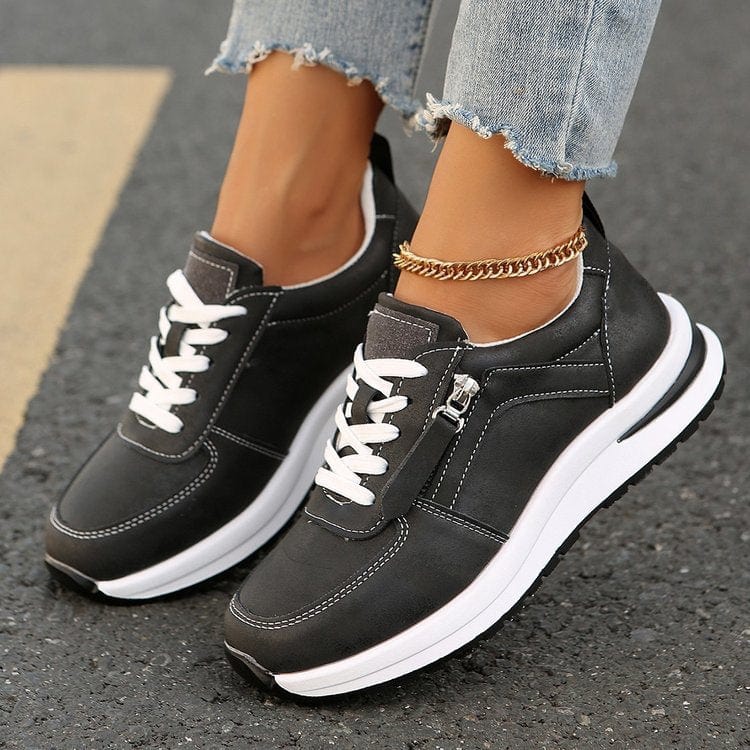 Nova | Cushioned Wedge Sole Lace Up Walking Comfortable Shoes