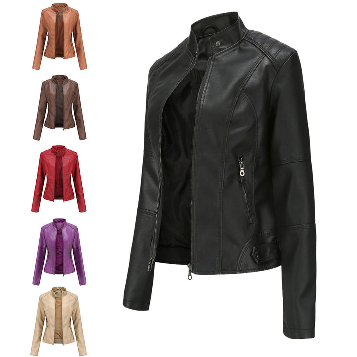 Axel | Stand Collar Faux Leather Biker Jacket