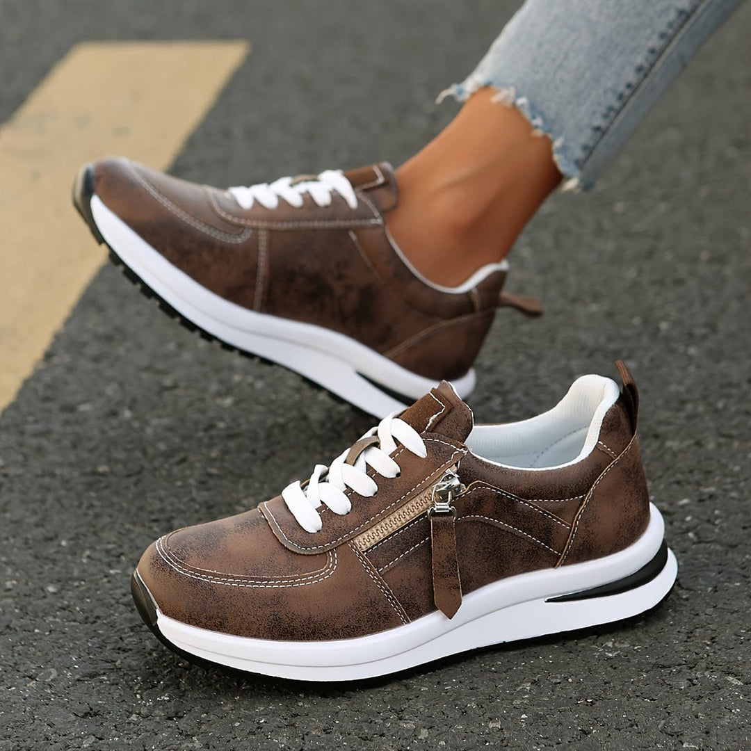 Nova | Cushioned Wedge Sole Lace Up Walking Comfortable Shoes