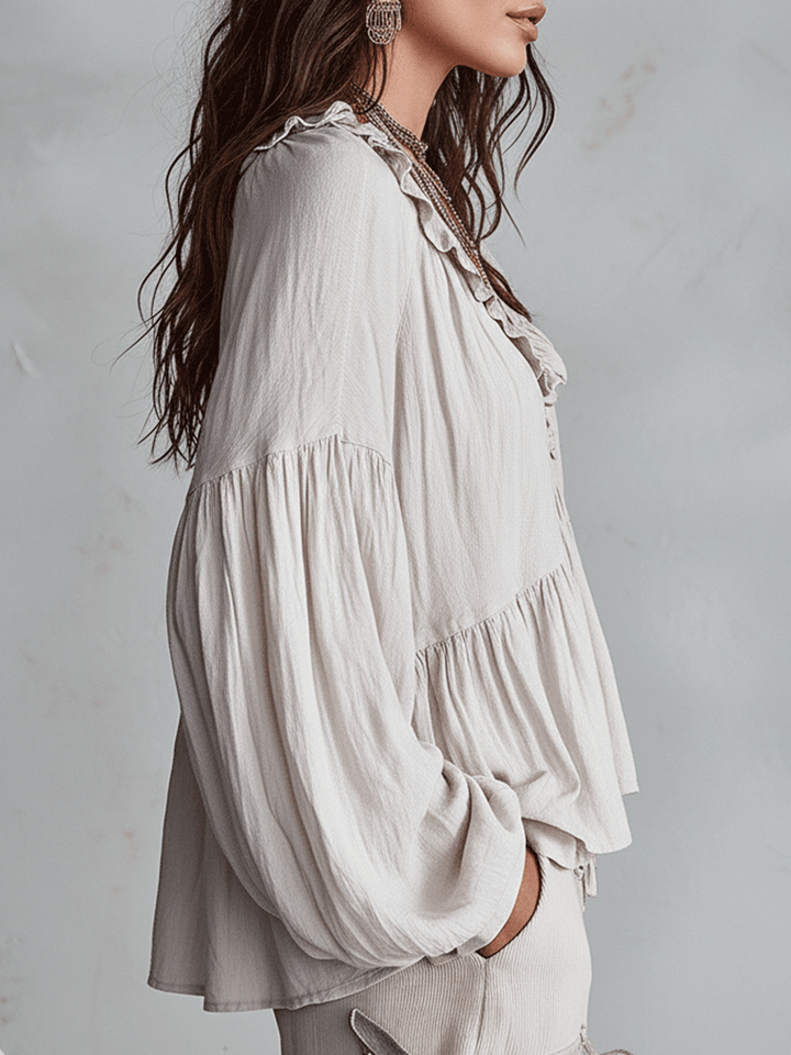 Elysia | Romantic Ruffle Long Sleeve Blouse