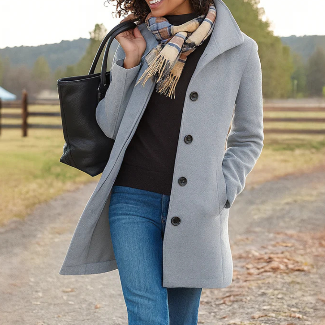 Heritage | Tailored Funnel Neck Single Breasted Walking Wool Coat