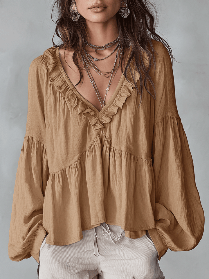 Elysia | Romantic Ruffle Long Sleeve Blouse