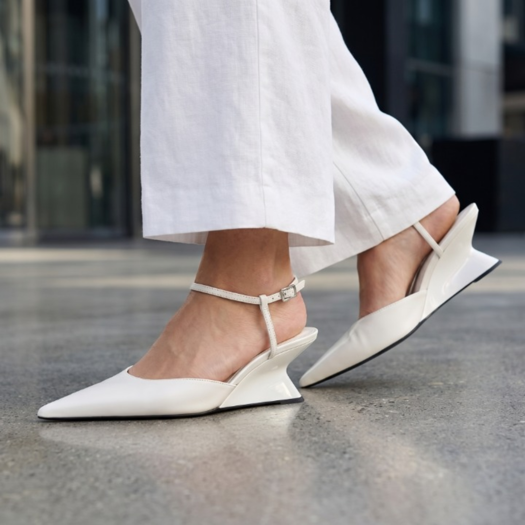 Olivia | Ankle Strap Sculptural Wedge Comfortable Sandals