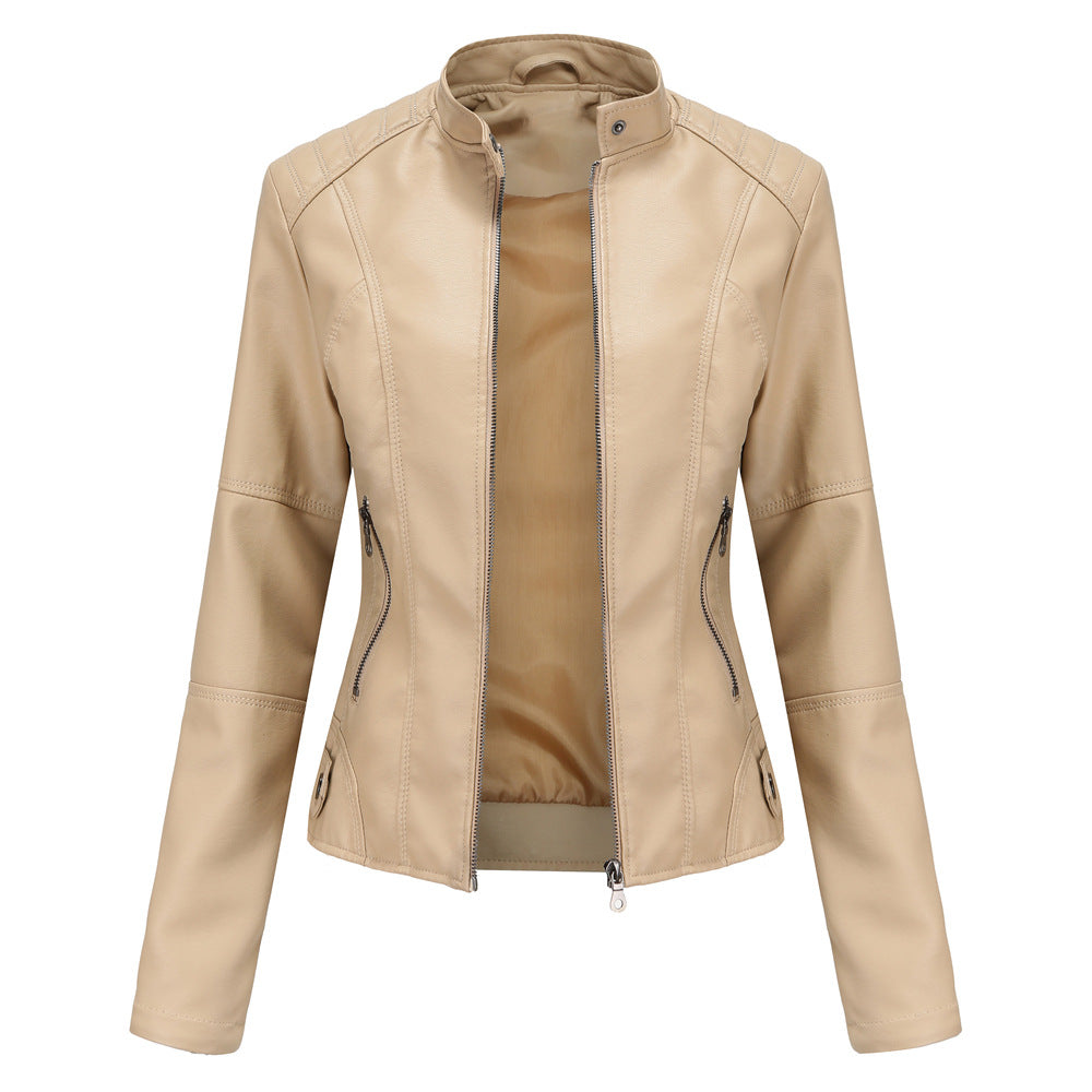 Axel | Stand Collar Faux Leather Biker Jacket