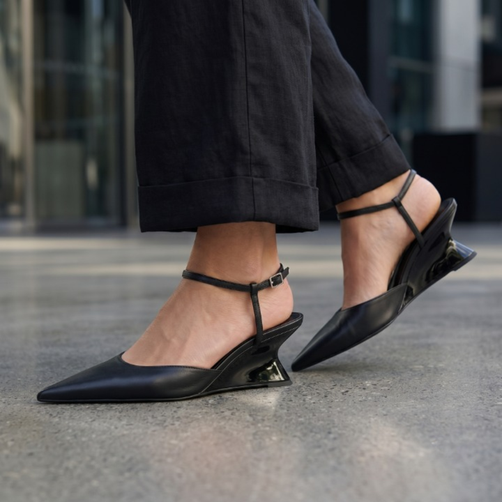 Olivia | Ankle Strap Sculptural Wedge Comfortable Sandals