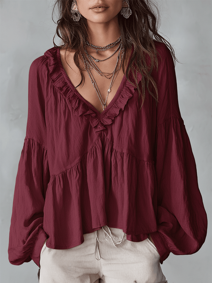 Elysia | Romantic Ruffle Long Sleeve Blouse
