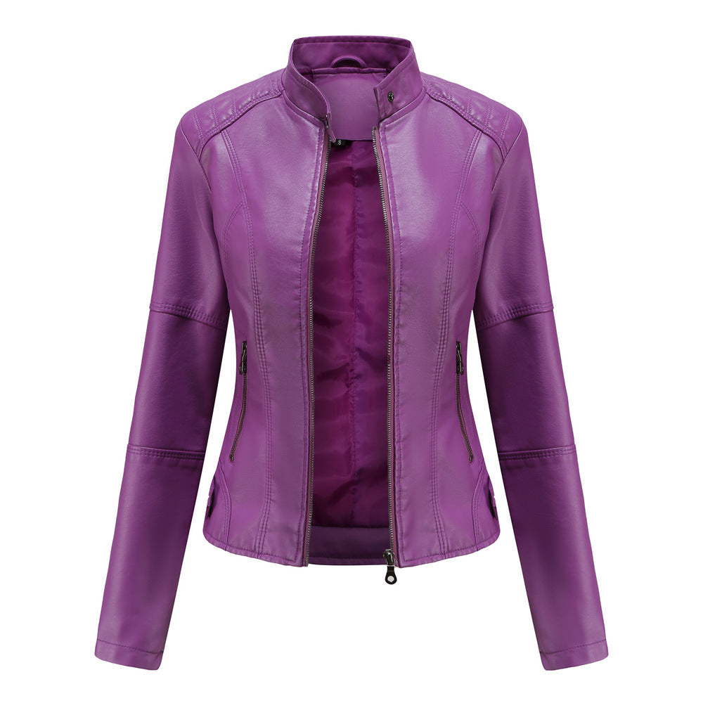 Axel | Stand Collar Faux Leather Biker Jacket