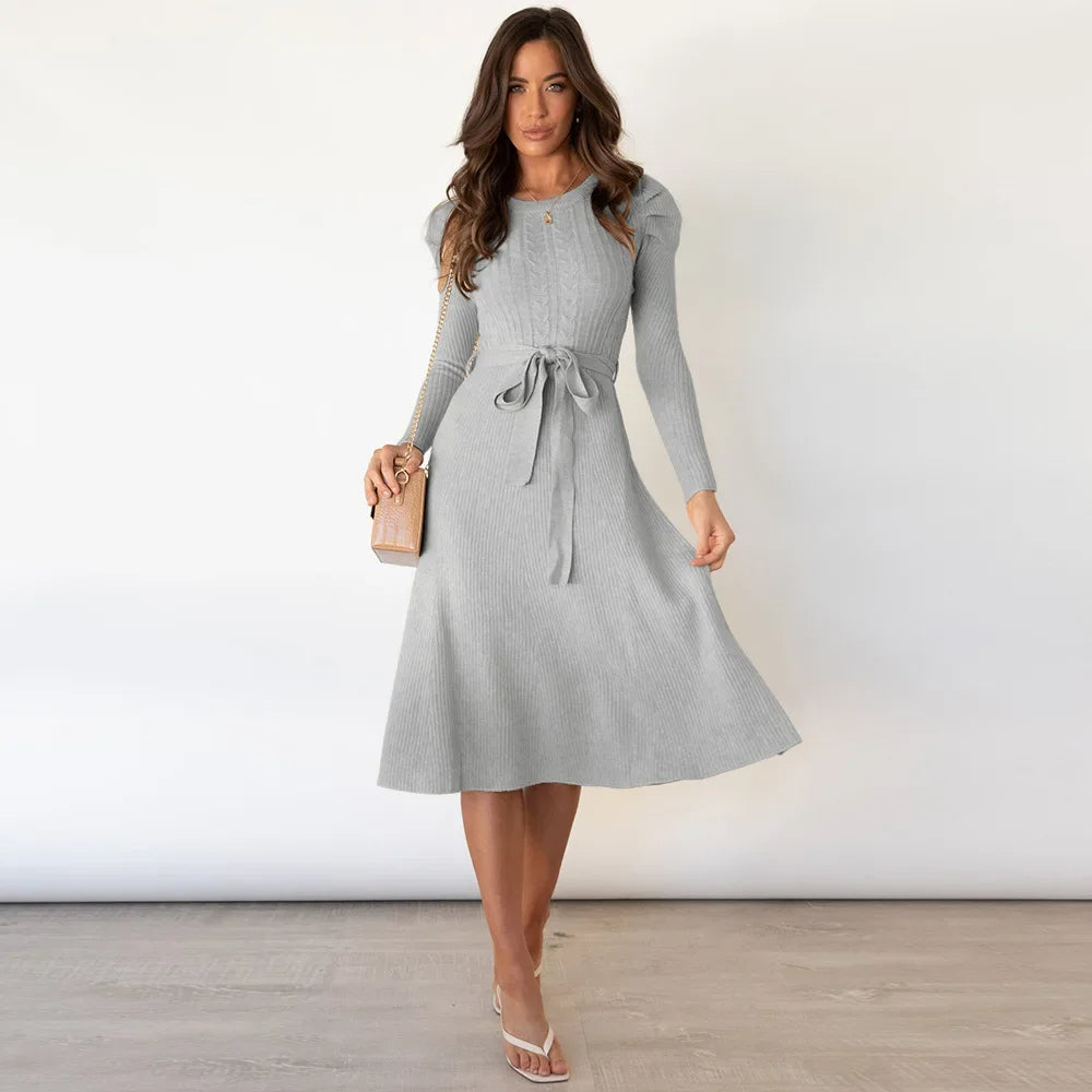Isla | Elegant Soft Knit Midi Sweater Dress