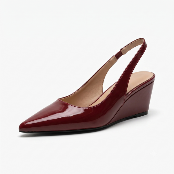 Elena | Slingback Pointed Toe Wedge Heels