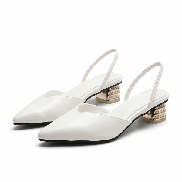 Lyra | Square Toe Low Block Heel Slingback Comfortable Sandals