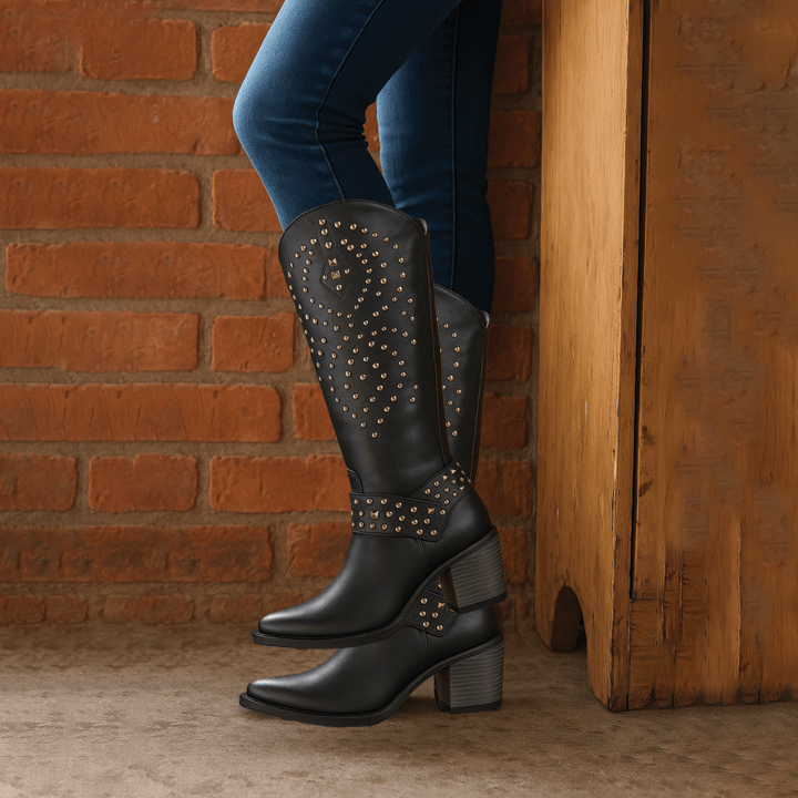 Dakota | Cowgirl Textured Tall Western Knee High Boots