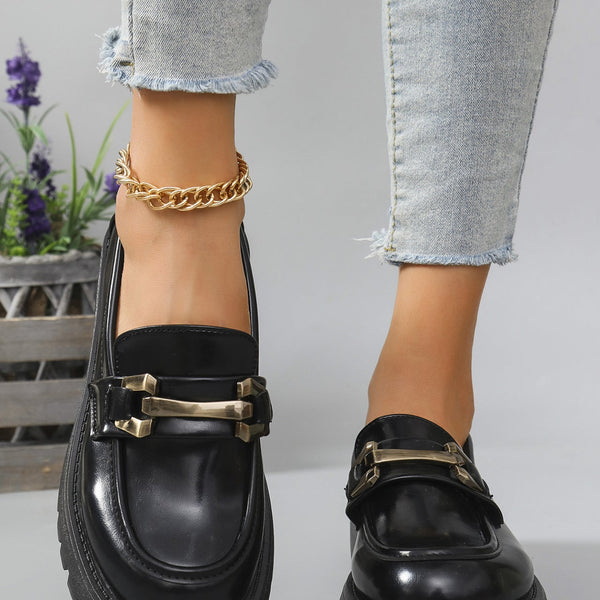 Neve | Women's Leather Chunky Lug Sole Platform Loafers