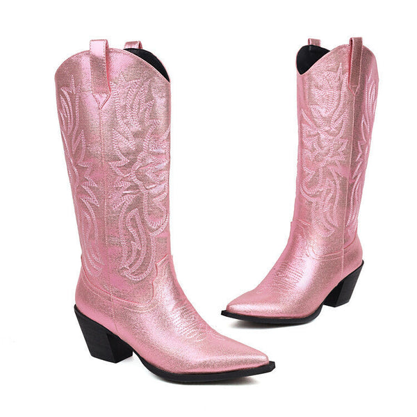 Sierra | Women's Knee High Cowboy Boots, Western Faux Leather Performance Casual Boots