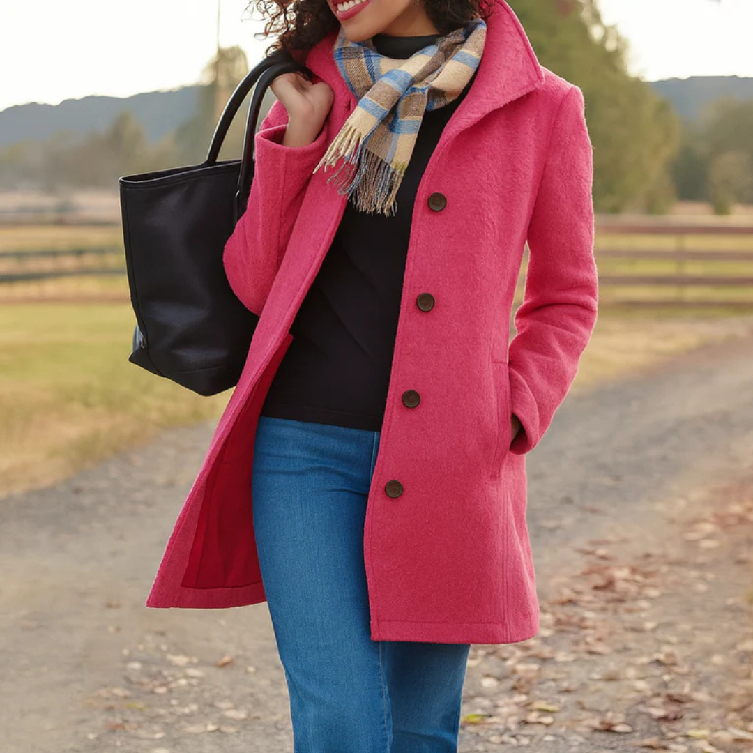 Heritage | Tailored Funnel Neck Single Breasted Walking Wool Coat