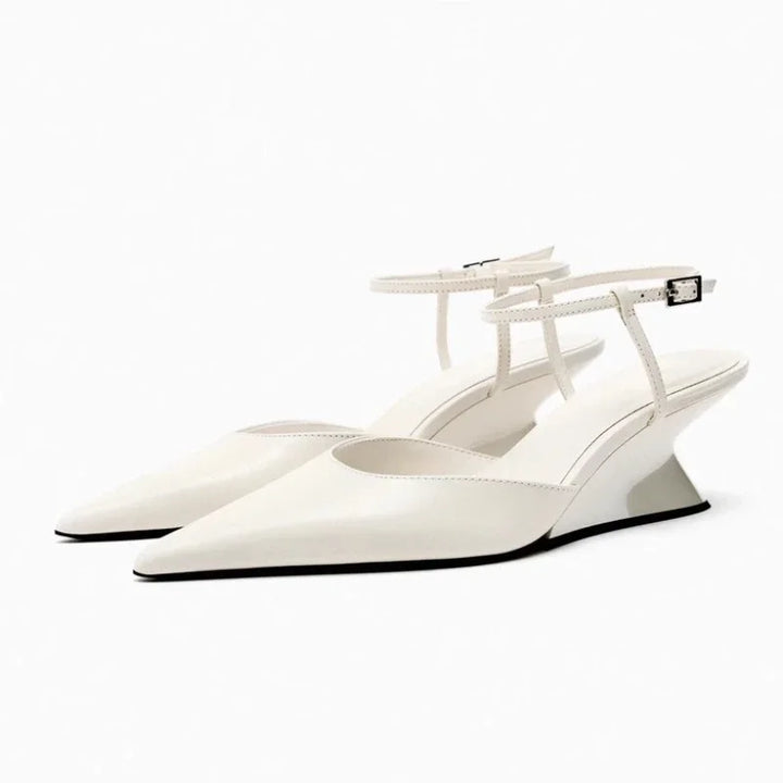 Olivia | Ankle Strap Sculptural Wedge Comfortable Sandals