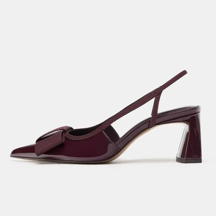 Scarlett | Slingback Pointed Toe Bow Heels