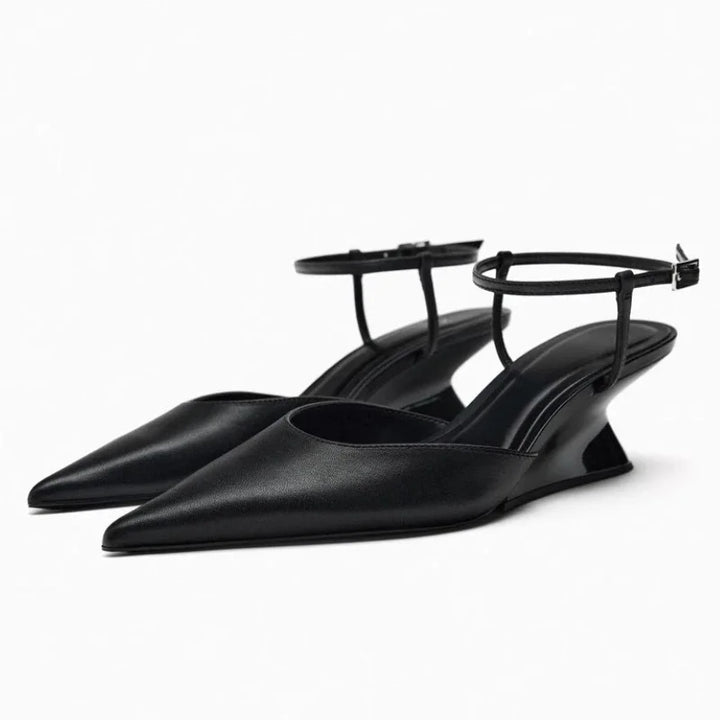 Olivia | Ankle Strap Sculptural Wedge Comfortable Sandals