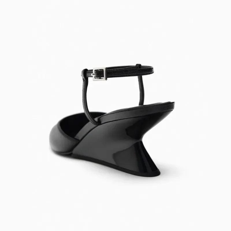 Olivia | Ankle Strap Sculptural Wedge Comfortable Sandals