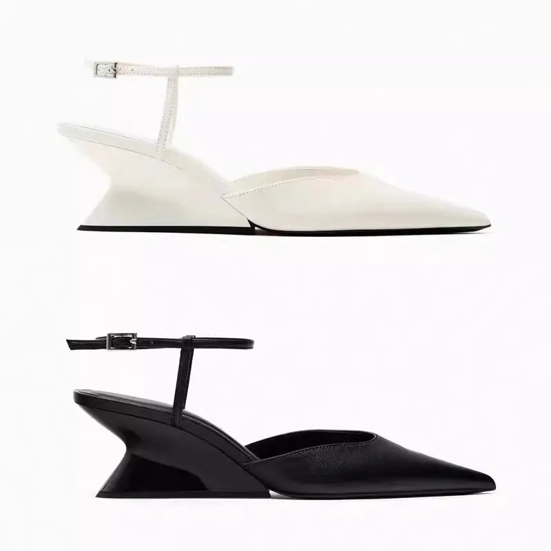 Olivia | Ankle Strap Sculptural Wedge Comfortable Sandals