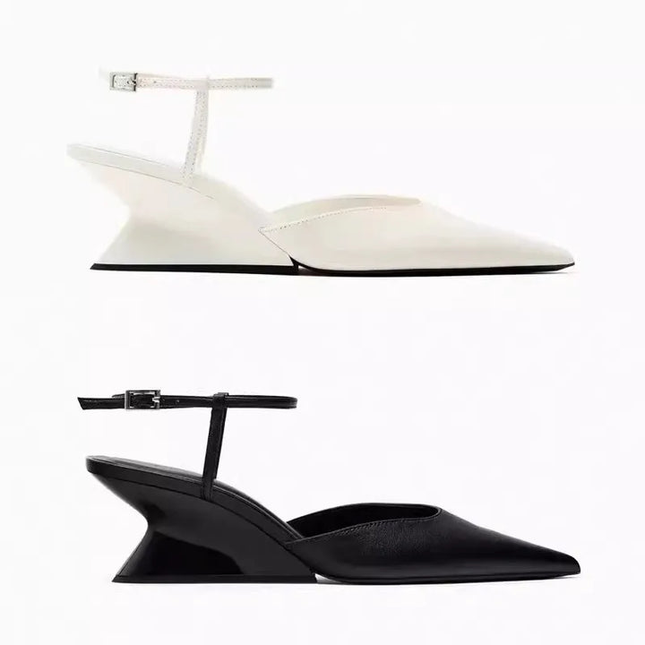 Olivia | Ankle Strap Sculptural Wedge Comfortable Sandals