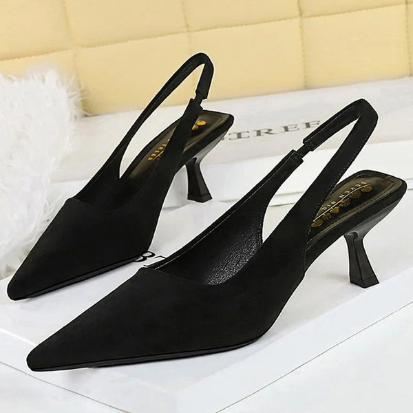 Brooklyn | Slingback Pointed Toe Kitten Heels
