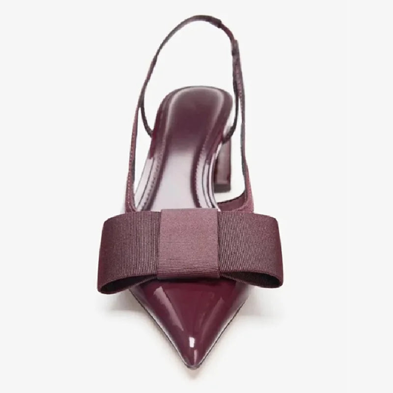 Scarlett | Slingback Pointed Toe Bow Heels