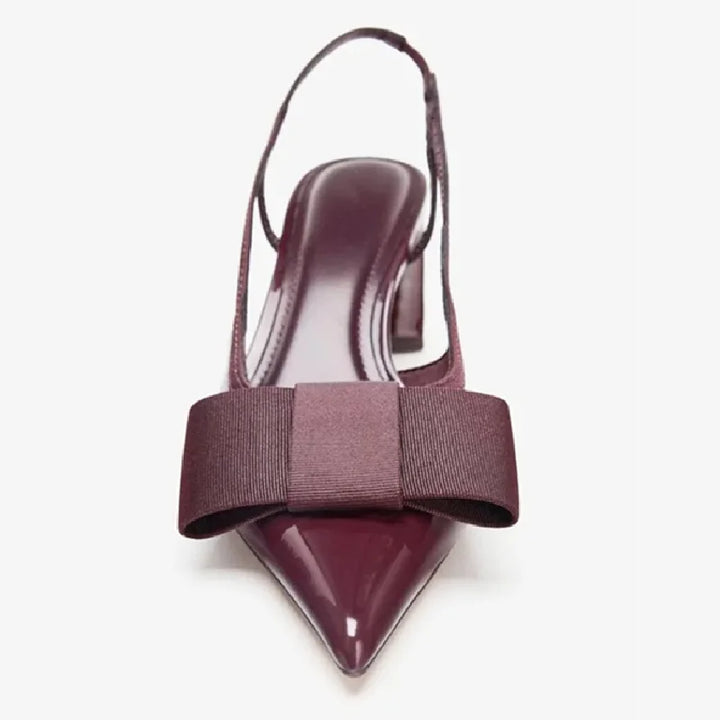 Scarlett | Slingback Pointed Toe Bow Heels