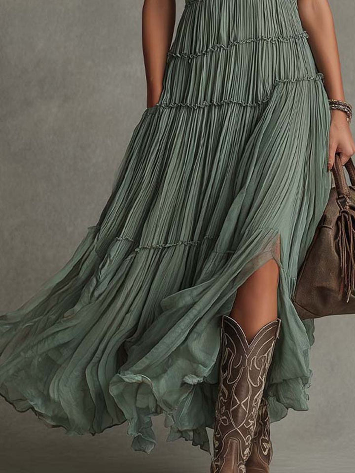 Effortless Tiered Pleated Summer Sundress