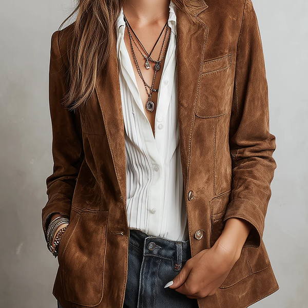 Tyra | Women's Vintage Suede Tailored Blazer