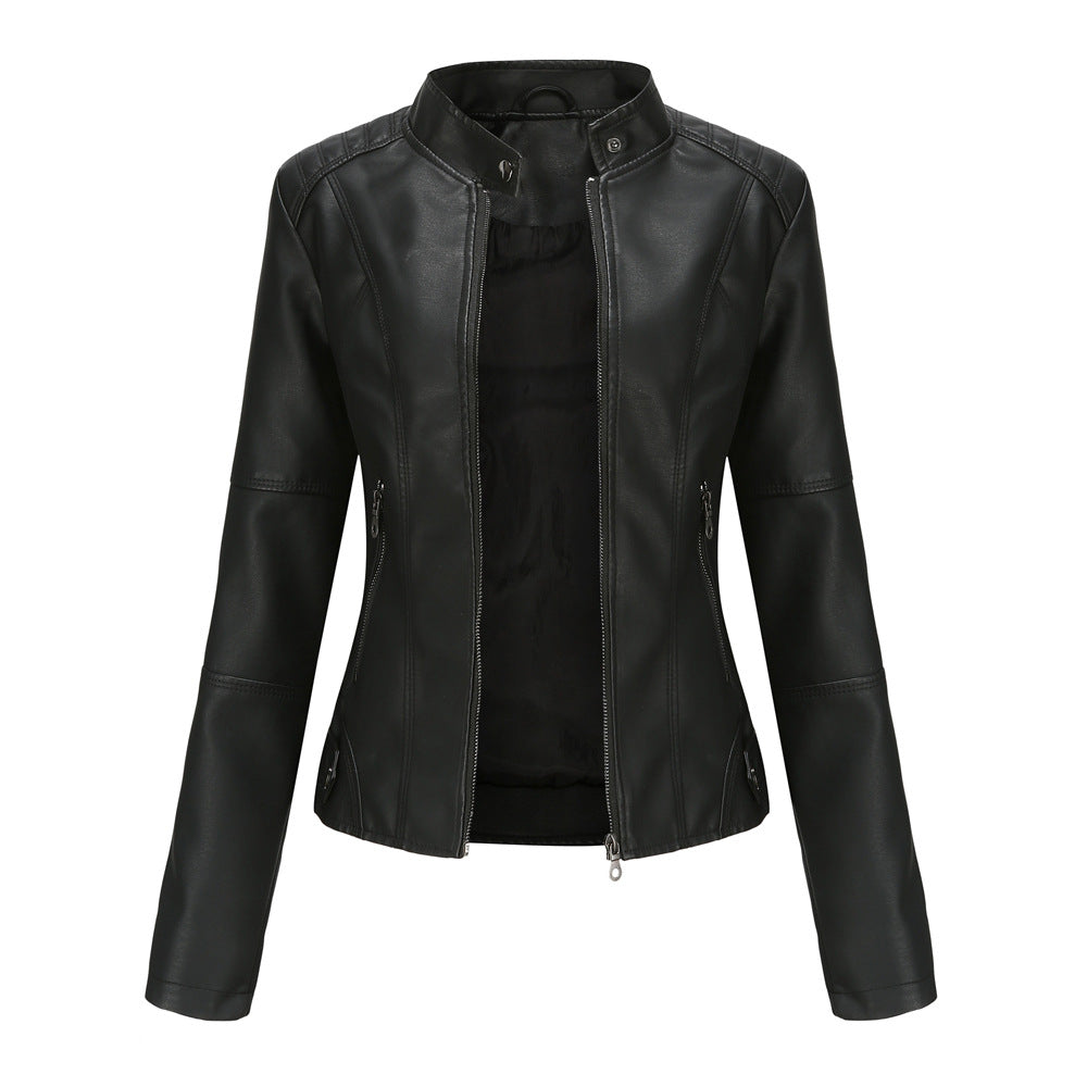 Axel | Stand Collar Faux Leather Biker Jacket