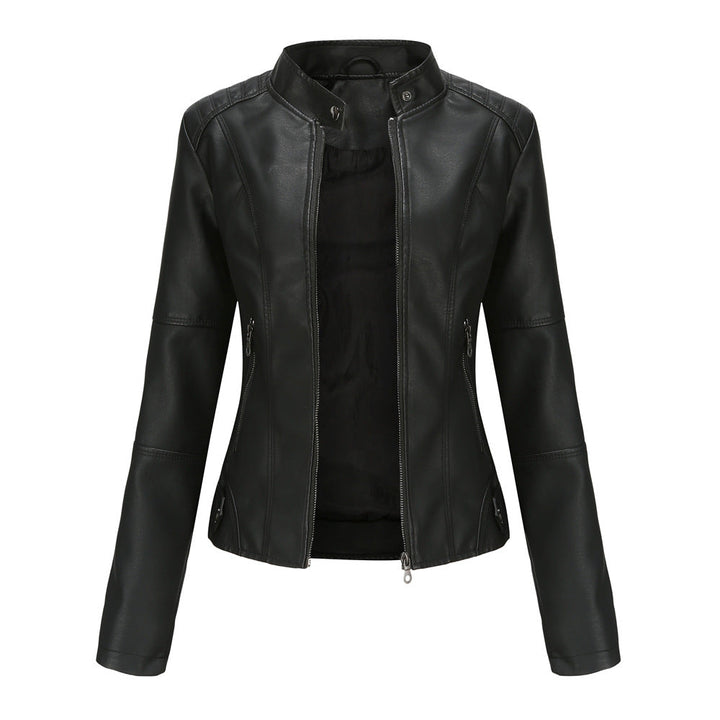 Axel | Stand Collar Faux Leather Biker Jacket
