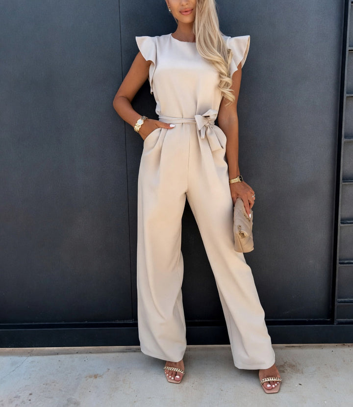 Thalia | Elegant Drawstring Waist Sleeveless Jumpsuit