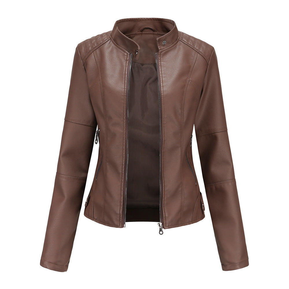 Axel | Stand Collar Faux Leather Biker Jacket