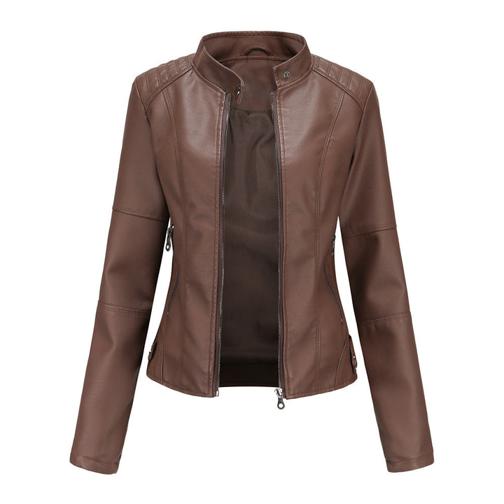 Axel | Stand Collar Faux Leather Biker Jacket