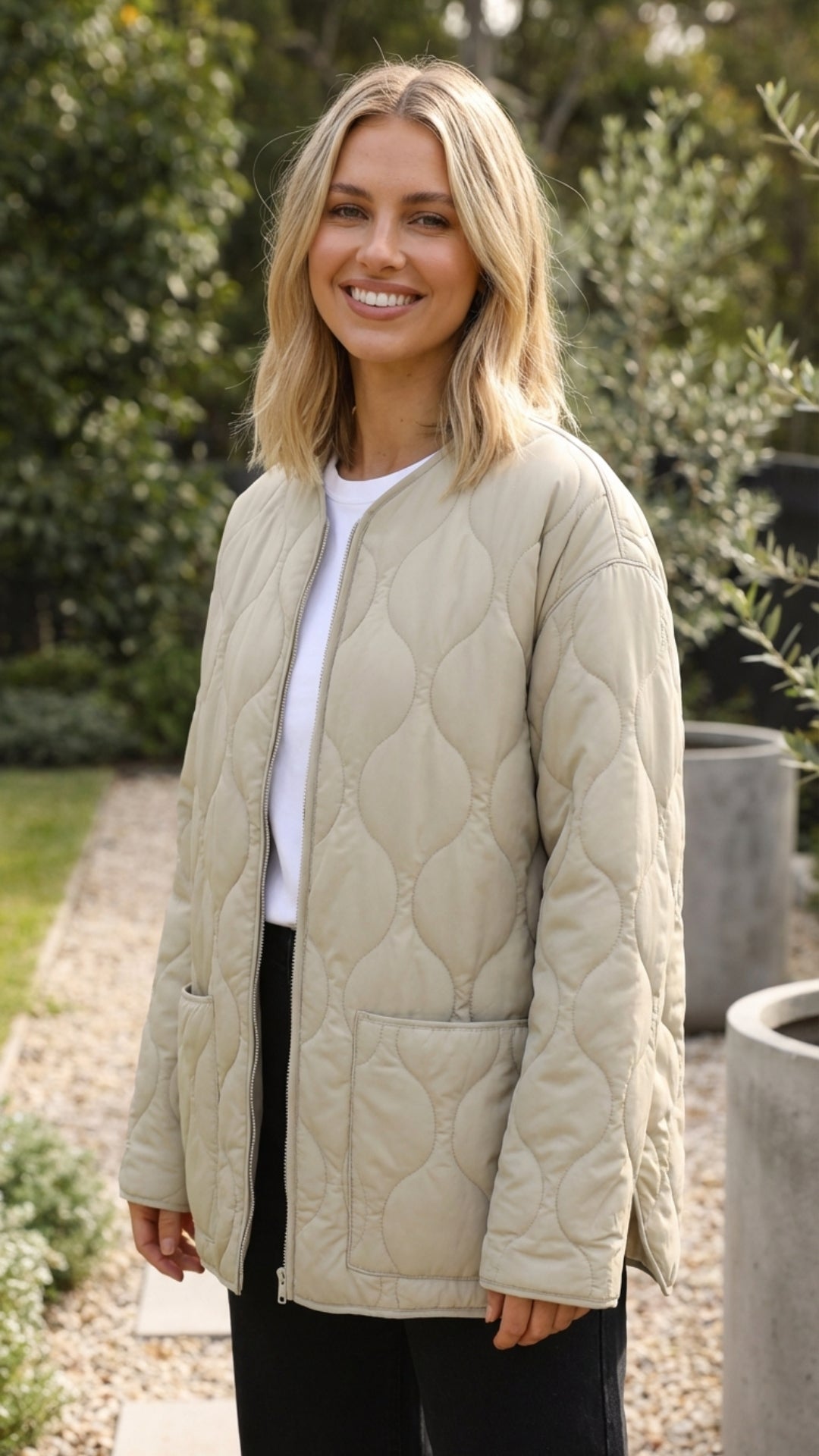 Women's Lightweight Onion Quilted Zip Up Puffer Jacket