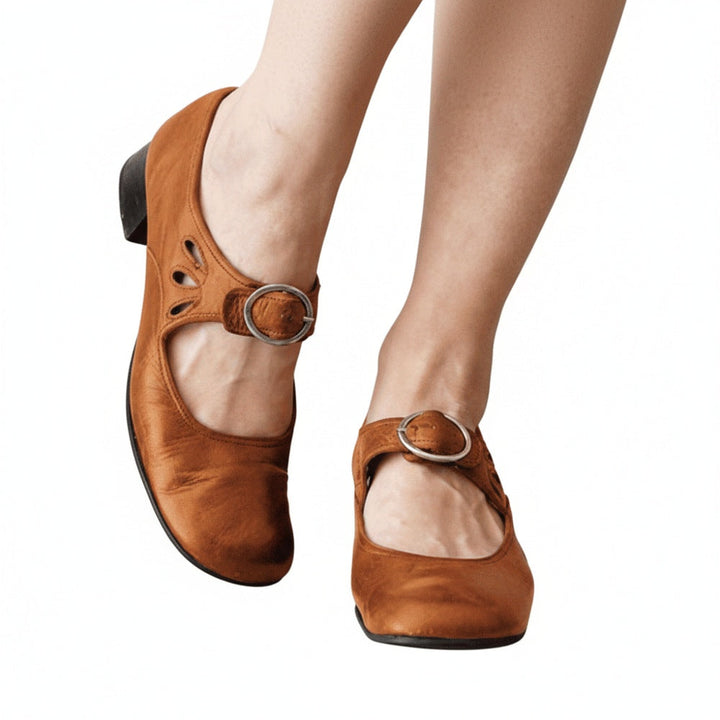 Clara | Ankle Strap Buckle Block Heel Mary Jane Shoes