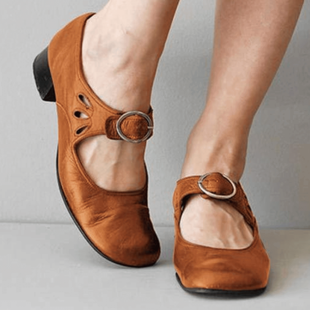 Clara | Ankle Strap Buckle Block Heel Mary Jane Shoes