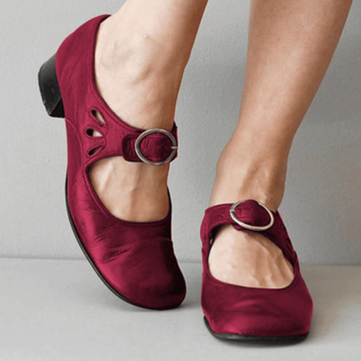 Clara | Ankle Strap Buckle Block Heel Mary Jane Shoes