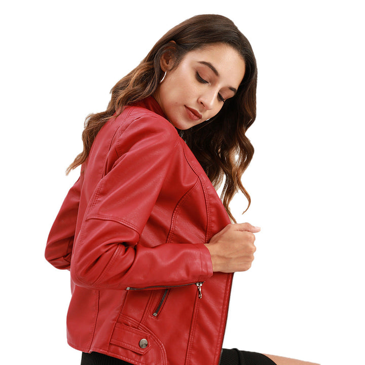 Axel | Stand Collar Faux Leather Biker Jacket