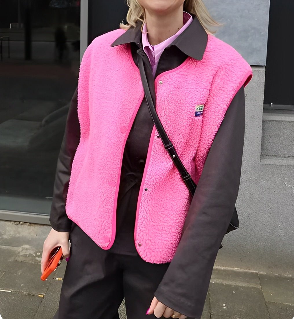 Hazel | Textured Snap Button Layering Fleece Vest