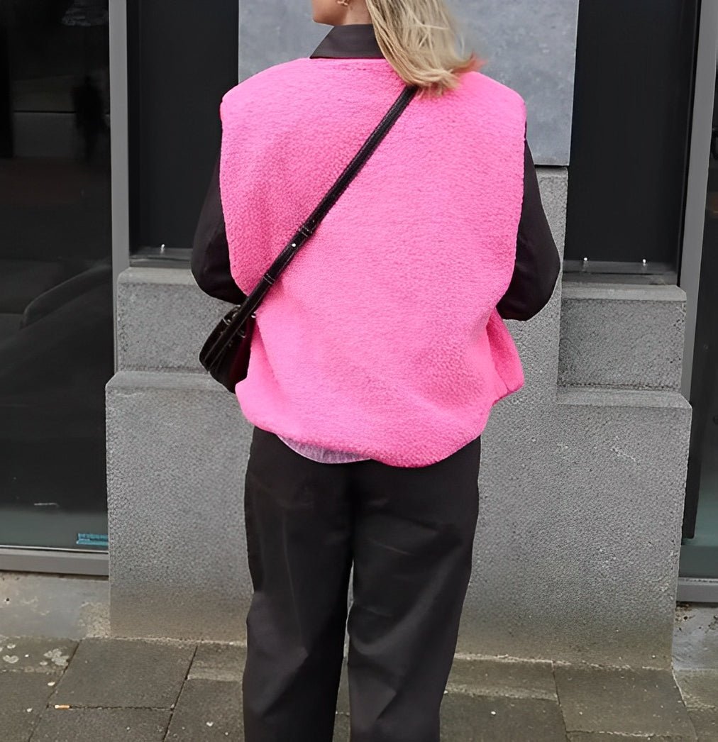 Hazel | Textured Snap Button Layering Fleece Vest