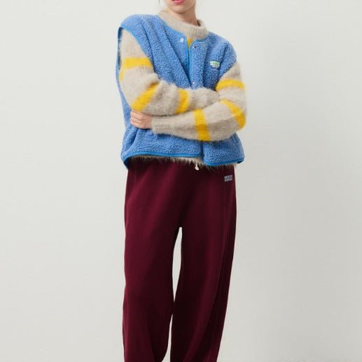 Hazel | Textured Snap Button Layering Fleece Vest
