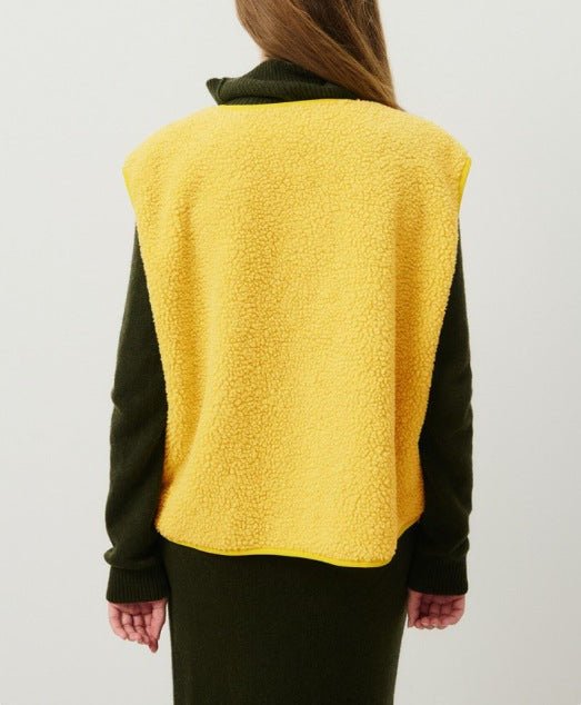 Hazel | Textured Snap Button Layering Fleece Vest
