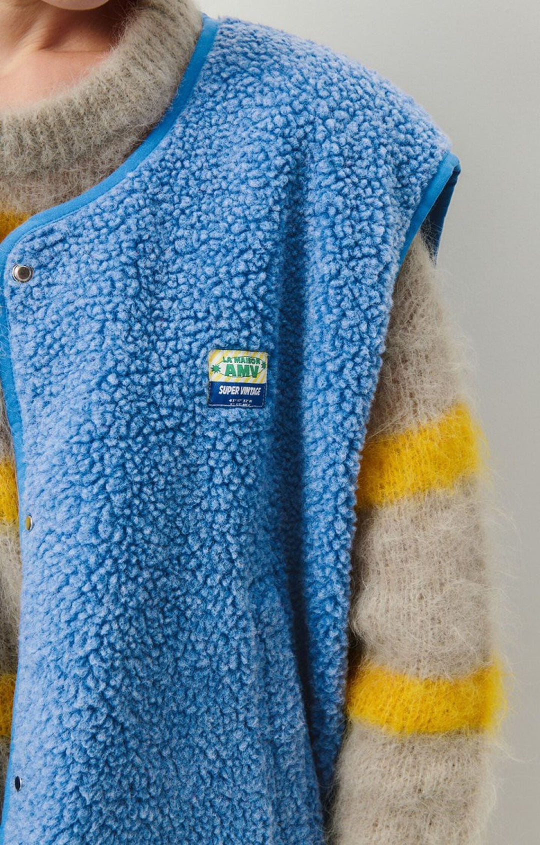 Hazel | Textured Snap Button Layering Fleece Vest