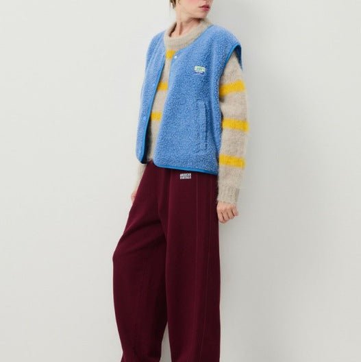 Hazel | Textured Snap Button Layering Fleece Vest